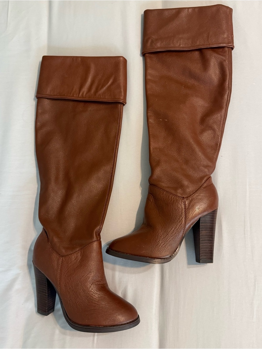 Colin Stuart Vintage 2000s Brown Leather Convertible Knee High Boots Size 5